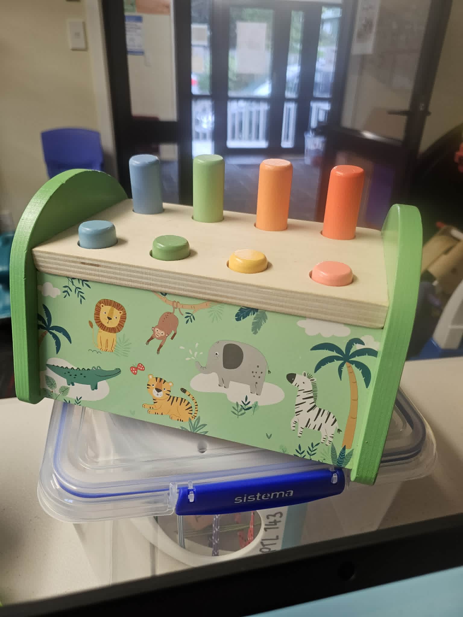 Wooden animal peg smasher
