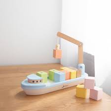 Wooden Magnetic Block Boat 